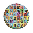 thumbnail image 2 of Balery Cute Dogs Collagetire Cover Waterproof Dust-Proof, Universal Spare Wheel Tire Cover For Trailer, Rv, Suv Truck And Vehicle Camper Accessories-17 Inch, 2 of 9