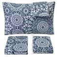 thumbnail image 2 of Oasis Blue Mandala Pattern 4-Piece 1800 Thread Count Sheet Set, 2 of 5
