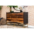 thumbnail image 2 of Maklaine Contemporary Wood 2-Drawer Accent Cabinet with Metal Base in Walnut, 2 of 7