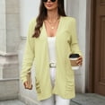 thumbnail image 6 of GuangCheng Womens Knitted Cardigans Open Front Long Sleeve Trendy Dressy Lightweight Fall Sweaters with Pockets, 6 of 8