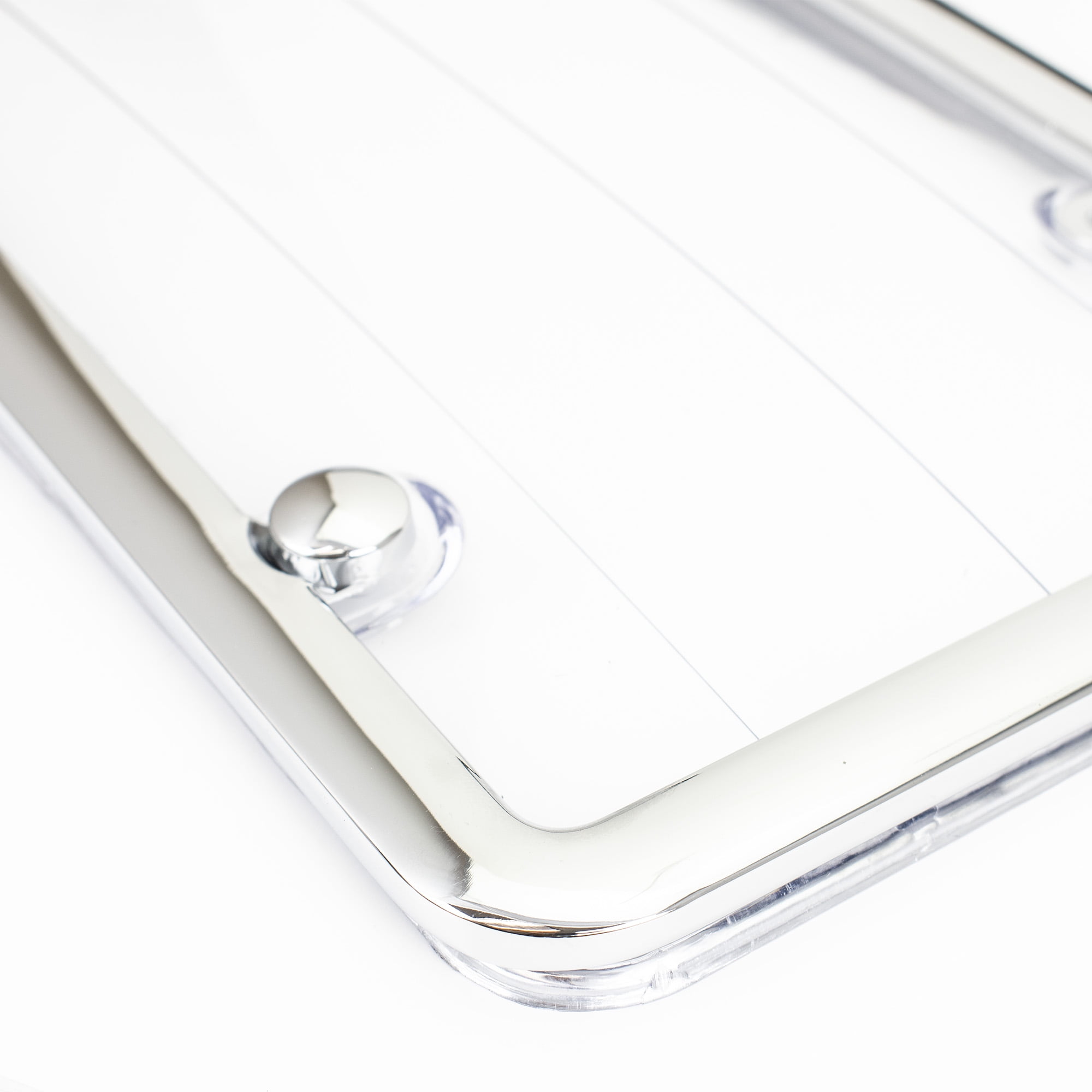 Auto Drive Chrome Anti-Theft License Plate Cover and Frame