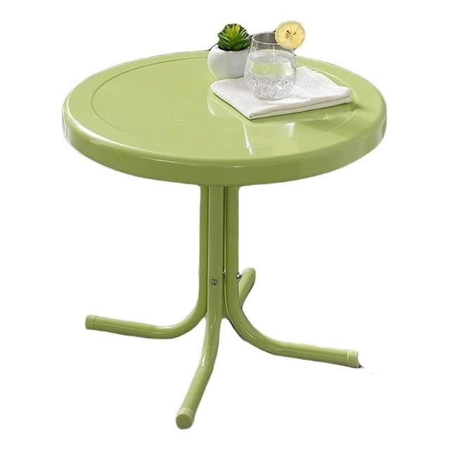 Afuera Living Table d'Appoint Moderne en Métal Acier pour Patio, Fini Lustré Lime