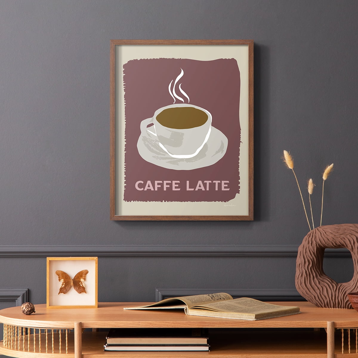 Modern Coffee III in Brown Solid Wood 8 x 10 Framed Print