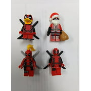 unknown manufacture Deadpool Lady Deadpool Deadpool Santa Deadpool The Duck KO Minifigure lot in Clear Bag Sealed Condition with Free Gold Optimus Prime Minifigure