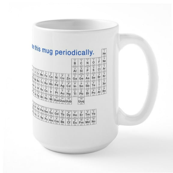 CafePress - Periodic Table Mug Ceramic Mug - 15 oz Ceramic Large White Novelty Mug