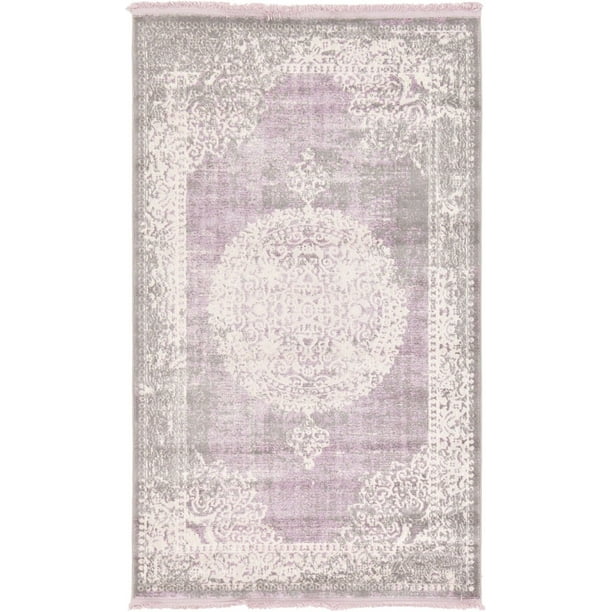 Contemporary Classique Collection Area Rug In Lavender Color And Rectangle Round Runner Square Shape Walmart Com Walmart Com