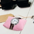 thumbnail image 3 of BRIGHTFUFU 10 Uds. De almohadas para reloj de PU rosa, cojín cuadrado relleno pequeño, almohada para exhibición de joyería, pulsera, brazalete, organizador para caja de joyería, 3 of 7