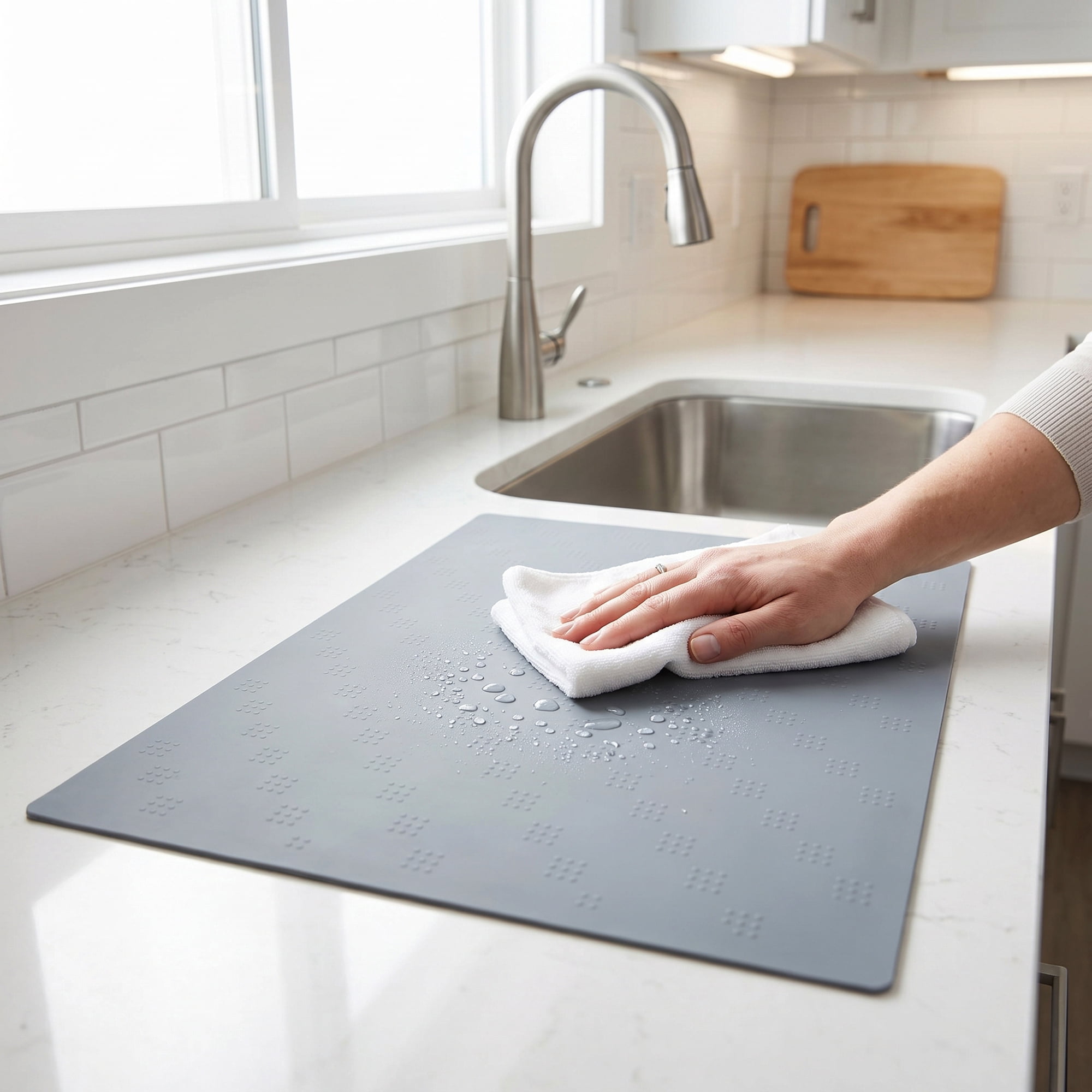Unique Bargains Silicone Heat Resistant Countertop Protector Pad Mat Dark Gray 27.6"x16.5"