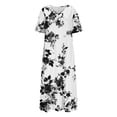 thumbnail image 5 of Ytndtr Womens 2025 Short Sleeves Floral Print V-Neck Summer Sundress Maxi Dress, 5 of 5