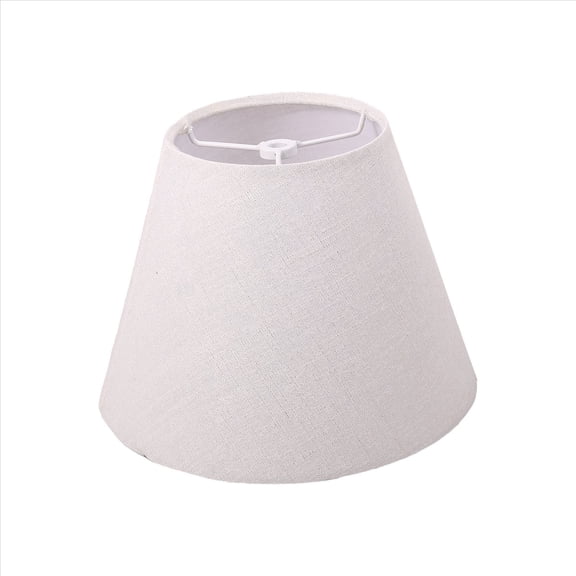 Quaqdae Lamp Shade Linen Fabric White Lamp Shade Small 5 Inch Top Diameter x 9 Inch Bottom Diameter x 7 Inch Tall (White with Gold Threads)