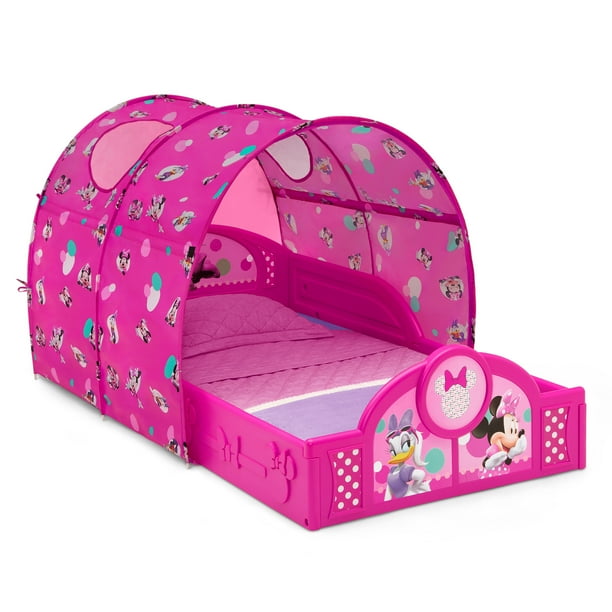 Disney Minnie Mouse Plastic Sleep and Play Toddler Bed with Canopy by