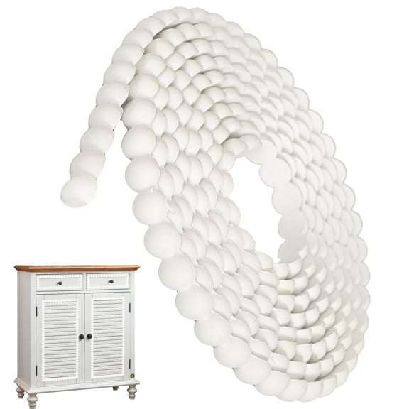 Flexible Bead Molding Trim, 10ft White Wall Molding Trim Peel and Stick Roll Flexible DIY Decorative for Mirror Frame Border Cabinets Ceiling Bathroom Wall Edge