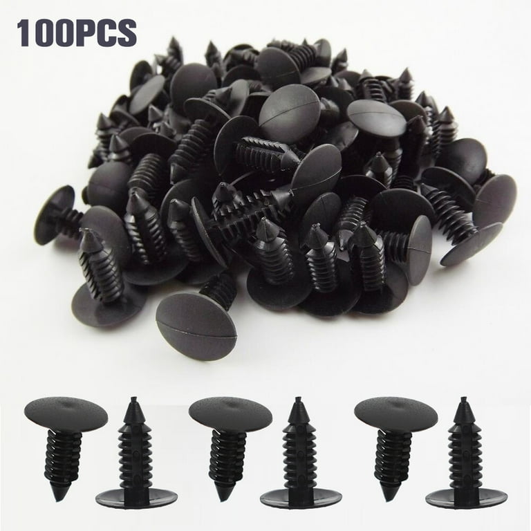 20pcs 12mm Hole Dia Plastic Bolt Rivets Fastener Ceiling Lining Trim Panel  Clips Black for Car 