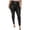 Black, variant on Riforla Womens Leggings Large Size High Waisted Slim Black Casual Stretch Leather Capri Pleated Women Tights Black XL