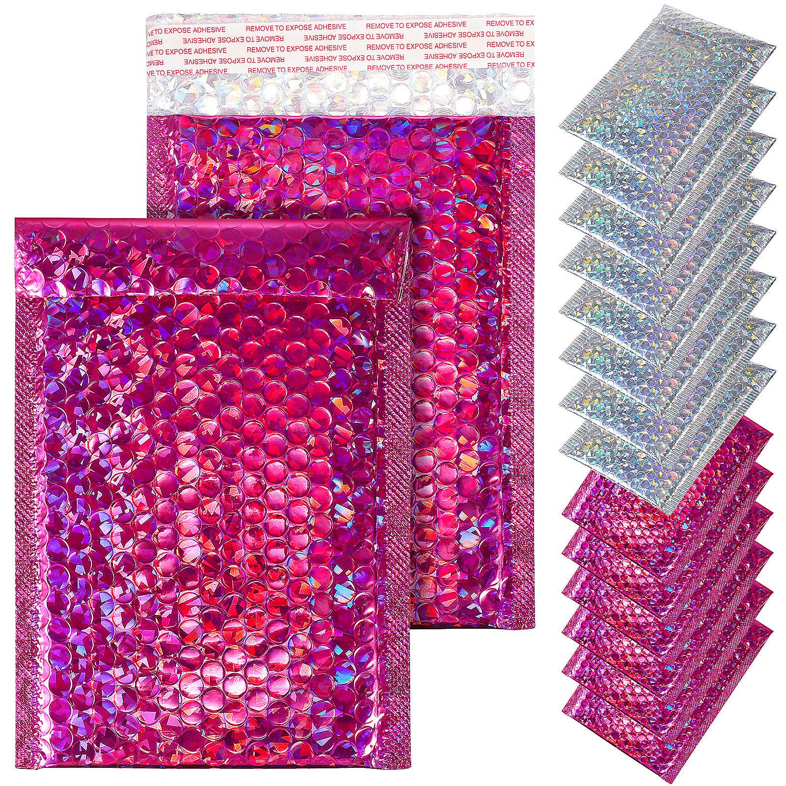 OFFIGAM 16 Pcs Holographic Bubble Mailers Selfsealing Packaging Bags for Shipping