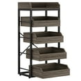 thumbnail image 4 of Tribesigns Wood Fruit and Vegetable Storage Rack, 5-Tier Pull-Out Snack Stand Fruit Basket Stand, Utility Shelf Organizer for Kitchen, Living Room, Bedroom, Grey, 4 of 10