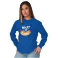 thumbnail image 4 of Funny Food Pun Joke What Up Dog Plus Size Long Sleeve Graphic Tee Shirt Brisco Brands 2X, 4 of 5