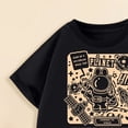 thumbnail image 3 of KPOPLK Baby Boy Summer Clothes Letter Print Short Sleeve T Shirt Tops Infant Toddler Tees 0-4 Years Old(9-10 Years,Black), 3 of 4
