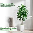 thumbnail image 2 of Árbol de dracaena artificial FSOHOI con maceta alta blanca de 5 pies, 2 of 6