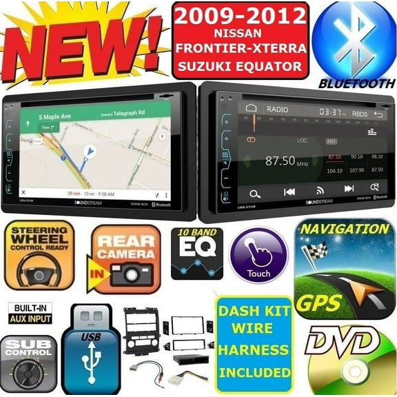 AM/FM CD/DVD GPS NAVIGATION SYSTEM BLUETOOTH USB EQ CAR STEREO RADIO PKG