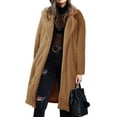 thumbnail image 2 of Women Winter Long Cardigan Overcoat Lapel Casual Slim Outwear Jacket Cozy Warm Soft Lightweight Comfortable Outerwear, 2 of 8