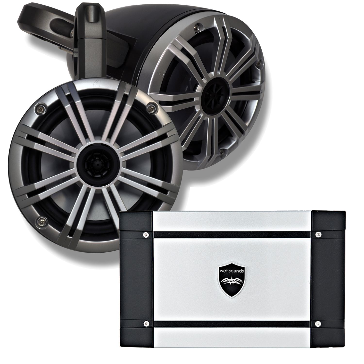 Kicker Marine Black Wake Tower System w 
