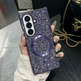 thumbnail image 2 of Allytechgroup Glitter Case for Samsung Galaxy Z Fold 5, Sparkly Shockproof Non-Slip Back Cover with Magnetic Ring Support Wireless Charging PC+TPU Anti-Scratch Protective Case for Women Girls, Purple, 2 of 3