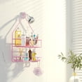 thumbnail image 6 of Pink Shower Caddy Over Shower Head, Pink Bathroom Accessories, Gift for Girlfriend, Wife, Little Girl, 6 of 14