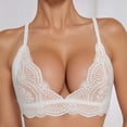 thumbnail image 4 of Squevariel Women's Sexy 1/2 Cup Lace Bra Balconette Mesh Solid Color Breathable Bra Wireless Bra, 4 of 7