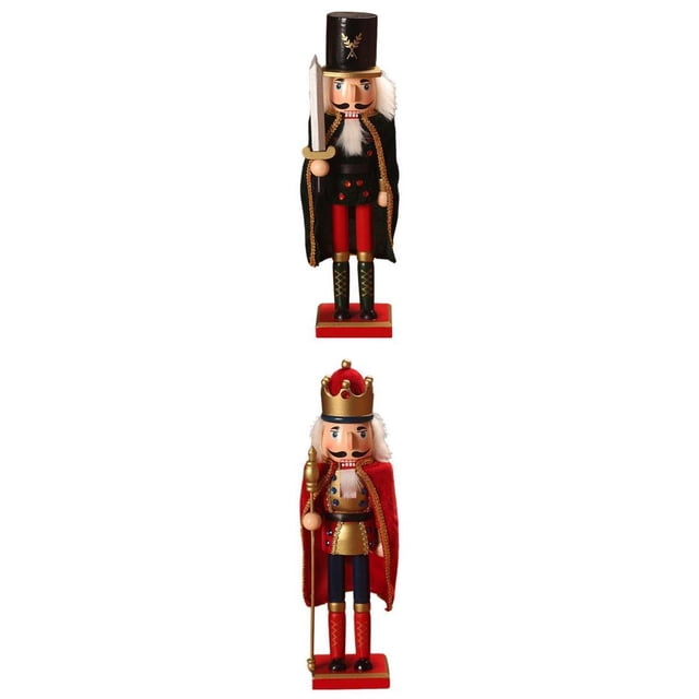 2x 38cm Vintage Muñeco Cascanueces de Adornos de Navidad para perfke soldado cascanueces