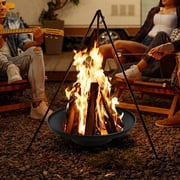 Linsen-outdoors Wood Burning Fire Pit for Picnic Bonfire Patio Outside Backyard Party BBQ