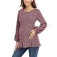 thumbnail image 2 of Ecavus Women's Maternity Sweater Bishop Sleeves Tunics Peplum Top WineRed S, 2 of 6