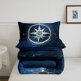 thumbnail image 5 of Erosebridal Nautical Compass Bedding Sets Queen with Comforter, Navy Blue Oil Painting Duvet Insert, Reversible 3pcs, 5 of 8