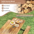 thumbnail image 5 of Costway 6-Person Acacia Wood Picnic Table with 2 Built-In Benches Umbrella Hole Metal Frame, 5 of 10