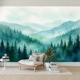 thumbnail image 7 of Wallpaper Misty Pine Forest Layered Mountain Landscape Watercolor Peel and Stick Wall Murals 100"H x 144"W Removable PVC Wall Paper Self-Adhesive Wall Paintings Art Decor for Bedroom Living Room, 7 of 7