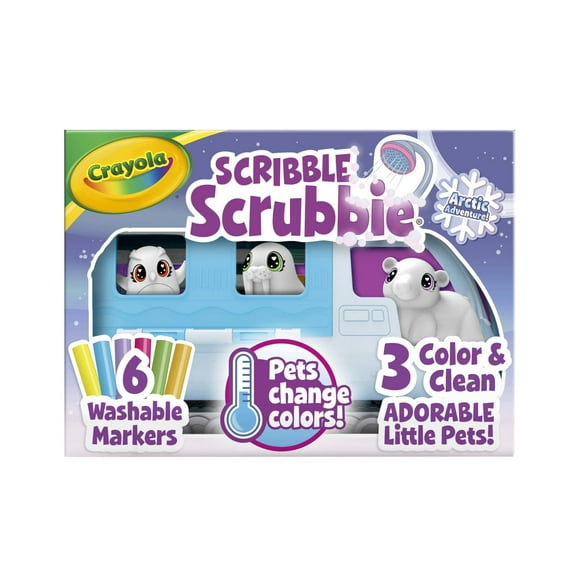 Crayola Scribble Scrubbie Pets Arctic Snow Explorer, Color & Wash Creative Toy, Gift for Kids, Age 3, 4, 5, 6