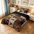 thumbnail image 2 of Manfei Patchwork Duck Camo Twin Comforter Sets, Mid Century Camouflage Bedding Set, Desert Tan, Black Reversible, 2 Pieces, 1 Comforter and 1 Pillowcase, 2 of 7