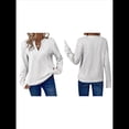 thumbnail image 3 of Blusas de Punto Gofre para Mujer, Camisas de Larga con Cuello en V, Blusas Casuales Elegantes Estilo Henley, Conjuntos de Otoño 2025 XL, 3 of 6