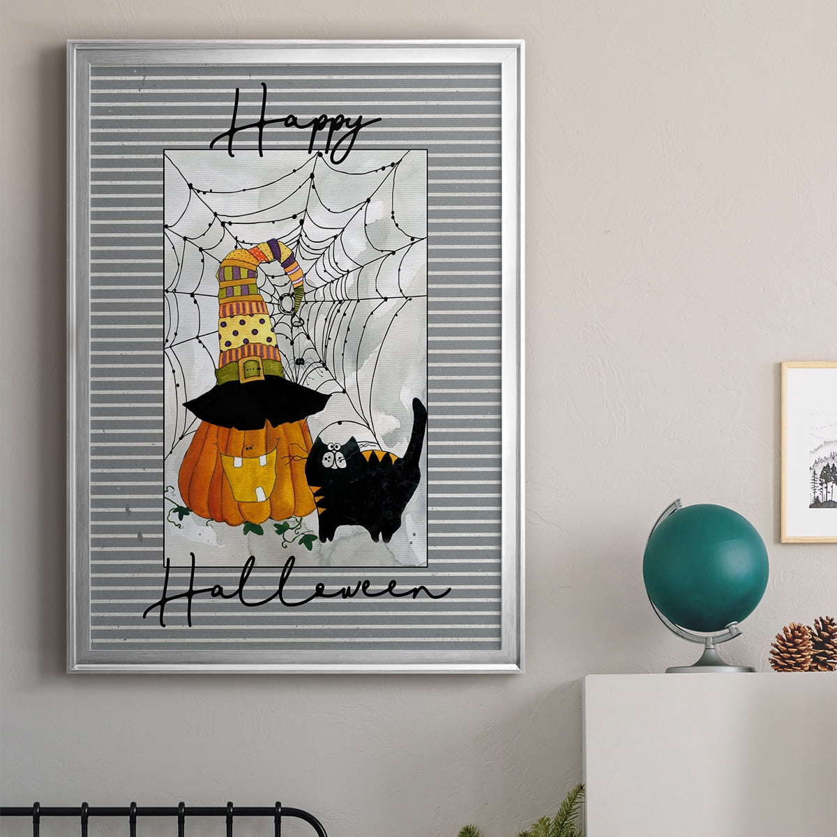 Happy Halloween Pumpkin Premium Classic Framed Print - Ready to Hang