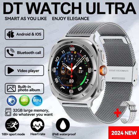 2024new Galaxy Watch 7 ultra smart watch men 32GB memory GPS NFC 1.5 "AMOLED screen fitness tracker health smartwatch for Samsung