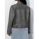 thumbnail image 4 of -Chaqueta Retro de cuero sintético para mujer, abrigo holgado con cinturón y cremallera, ropa de calle Vintage para primavera y otoño, 4 of 5