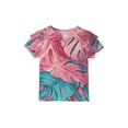 thumbnail image 5 of Abcomgle Girls Shirts Crewneck Hawaiian Palm Tree Print Girls Shirts Double Layer Ruffle Short Sleeve Tshirt Summer Casual Cotton Toddler Tops Girls, 5 of 5