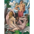 thumbnail image 2 of de La Fresnaye, Roger 12x14 White Modern Wood Framed Museum Art Print Titled - The Bathers, 2 of 4