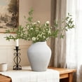 thumbnail image 4 of LuxenHome Antique White Cement Vase, 13.4" Tall, Decorative Accent for Tabletops and Open Shelving, 4 of 9