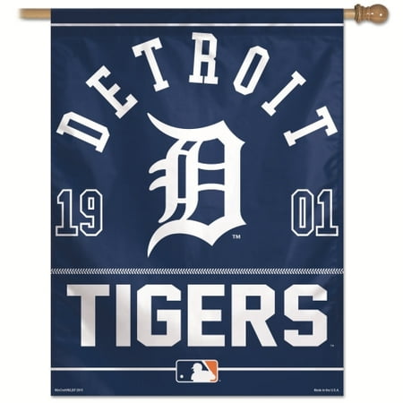 Detroit Tigers Flag - Detroit Tigers 27'' x 37'' Vertical Banner Flag - Navy Blue - No Size