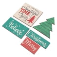 thumbnail image 3 of Juego de 5 letreros navideños de madera con diseños de árboles para decoración interior y exterior, 3 of 8