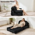 thumbnail image 4 of JONPONY Folding Sofa Bed, Convertible Sleeper Chair Couch with Pillow, Foldable Mattress Futon with Back Support, Portable Sleeper Chair Bed Comfort Floor Sofa for Living Room Bedroom, Single, Black, 4 of 10