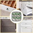 thumbnail image 6 of 4 Pcs Cabinet Handle Drawer Pulls Floral Stripe Flower Knobs with Screws Square Furniture Office Cabinet Knob Decoration, 6 of 7