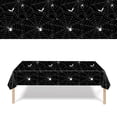 thumbnail image 2 of 2Piece 54 x 108 Inch Spider Web Plastic Tablecloth - Black Spiderweb with Spiders Designs, Disposable Rectangle Table Cover for Birthday, Halloween, Indoor Outdoor Decorations, 2 of 5