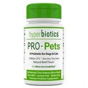 Hyperbiotics Pro-Pets, Probiotics For Dogs & Cats, Natural Pork, 3 Billion CFU, 60 Patented, Time-Release Micro-Pearls